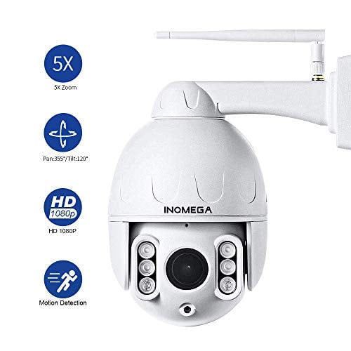 Outdoor PTZ 2.4G WiFi Security Camera Wireless Bullet Surveillance Camera HD 1080P Pan/Tilt 5X Optical Zoom 165ft Night Vision Two-Way Audio IP66 Weatherproof Motion Detection & E-Mail White Outdoor PTZ 2.4G WiFi Security Camera Wireless Bullet Surveillance Camera HD 1080P Pan/Tilt 5X Optical Zoom 165ft Night Vision Two-Way Audio IP66 Weatherproof Motion Detection & E-Mail White